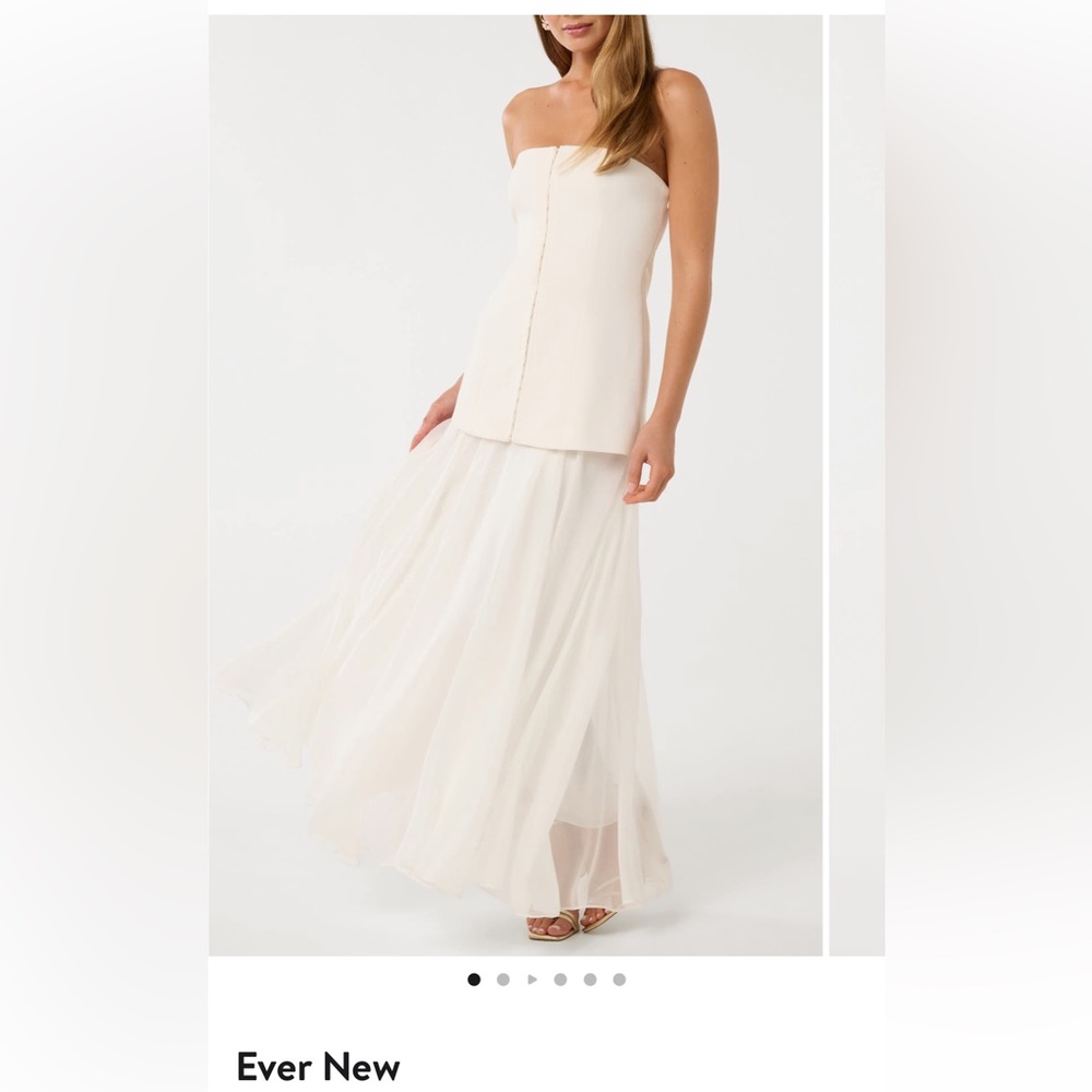 Ever New Strapless Cream Bridal Gown